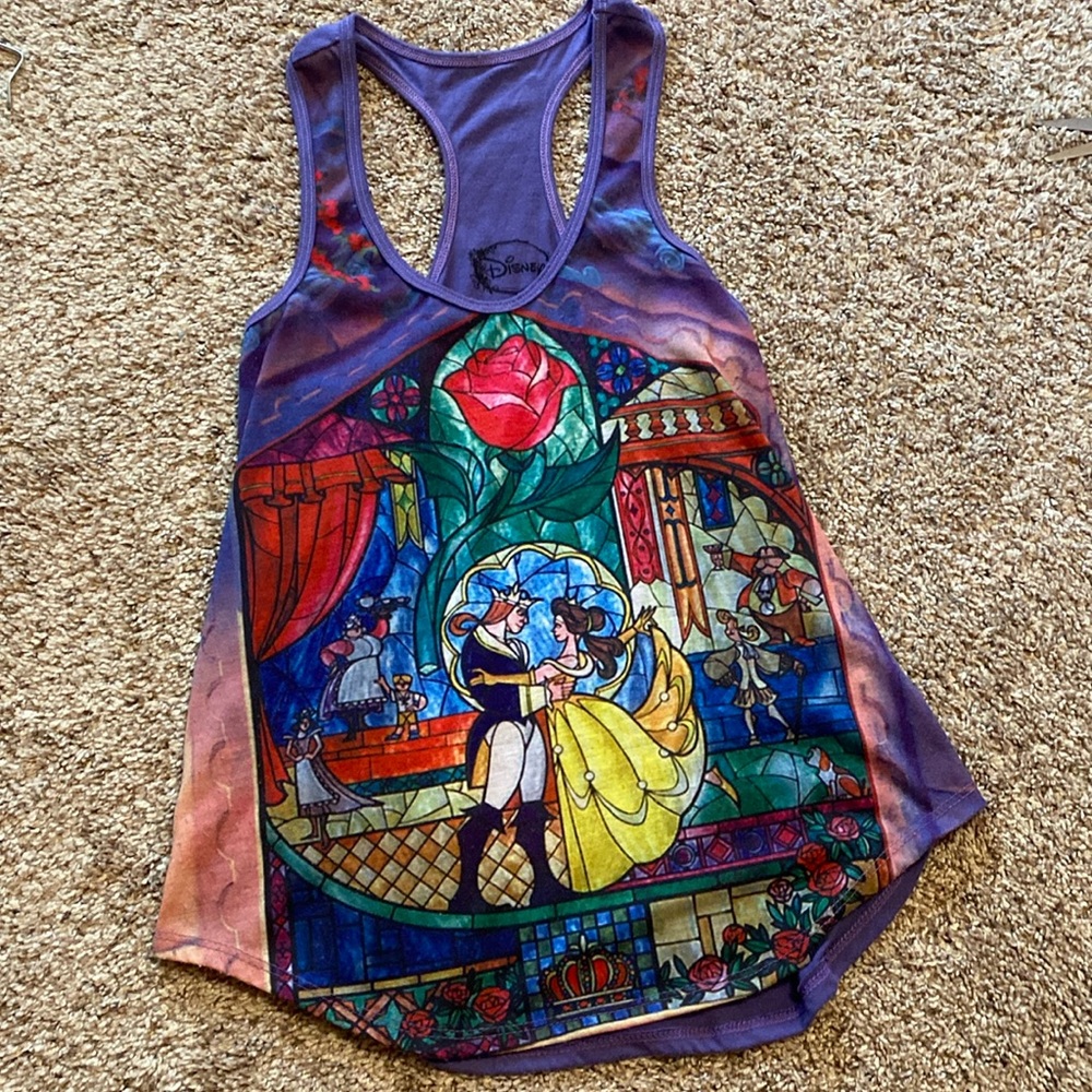 Beauty and the beast racer back tank Disney world Walt Disney